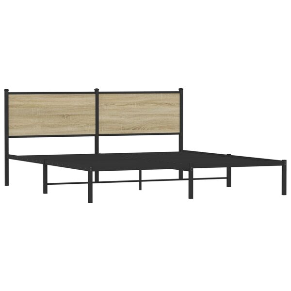vidaXL Cadre de lit en métal sans matelas chêne sonoma 183x213 cm