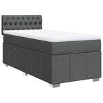 vidaXL Sommier à lattes de lit avec matelas Gris foncé 100x200cm Tissu