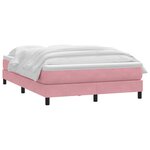 vidaXL Sommier à lattes de lit avec matelas rose 140x210 cm velours