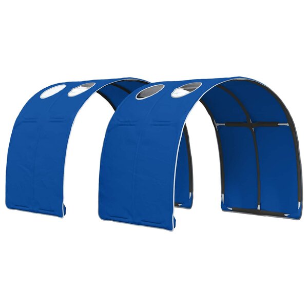 vidaXL Tunnel de lit 2 Pièces Bleu 211 x 67 5 x 2 cm Polyester