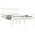 vidaXL Lit pour personne âgée sans matelas blanc 160x200cm bois massif