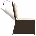 vidaXL Banc de jardin avec coussin Marron Poly rotin