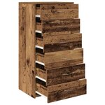 vidaXL Buffet avec 6 tiroirs vieux bois 50x34x96 cm bois d'ingénierie