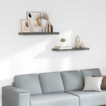 vidaXL Étagère murale flottante 2 Pièces Gris brillant 80x23 5x3 8 cm MDF