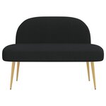 vidaXL Banc rembourré avec dossier Noir 110 x 60 x 76 cm Polyester