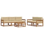 vidaXL Ensemble de canapés d'extérieur 6 Pièces Naturel et Beige