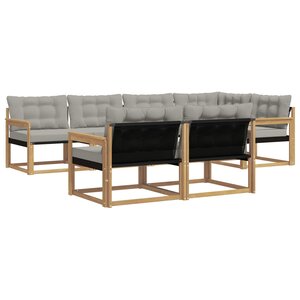 vidaXL Ensemble de canapés d'extérieur 7 pc Blanc et gris clair
