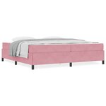 vidaXL Cadre de lit avec matelas Rose et blanc 200 x 200 cm Velours