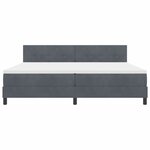 vidaXL Lit à ressorts avec matelas Gris foncé 200 x 200 cm tissu