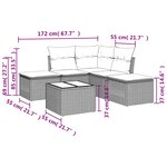 vidaXL Salon de jardin 6 Pièces avec coussins noir résine tressée