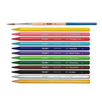 Crayons de couleur aquarellables Boite métallique 12 pièces + 1 pinceau