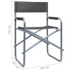 vidaXL Chaises de metteur en scène 2 Pièces Acier Gris