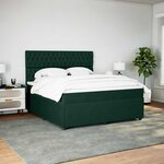 vidaXL Sommier à lattes de lit et matelas Vert foncé 180x200cm Velours