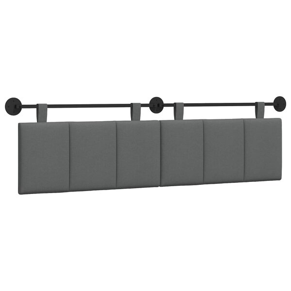 vidaXL Tête de lit suspendue Gris foncé Tissu