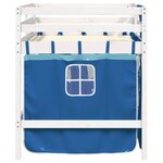 vidaXL Lit mezzanine enfants avec rideaux sans matelas bleu 90x190 cm