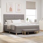 vidaXL Lit à ressorts avec tête de lit Taupe 200 x 180 cm tissu