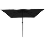 vidaXL Parasol de jardin Noir 295 x 295 x 245 cm Polyester  Acier