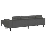 vidaXL Sofa en tissu avec coussin Gris foncé Tissu en velours côtelé
