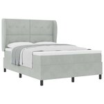 vidaXL Lit à ressorts avec matelas Gris clair 200 x 160 cm Polyester