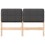 vidaXL Tête de lit capitonnée Brun et gris foncé 160 cm Pin massif
