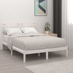 vidaXL Cadre de lit Blanc Bois massif 120x190 cm Petit double