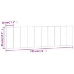 vidaXL Coussin de tête de lit Hanko gris foncé 183 cm velours