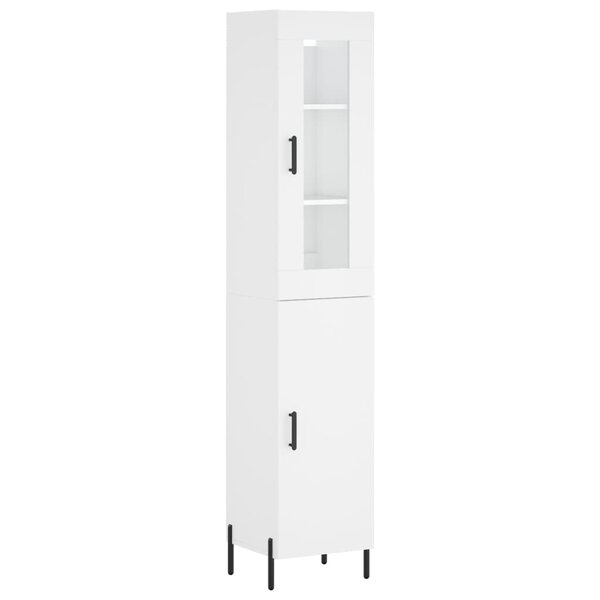 vidaXL Buffet haut Blanc 34 5x34x180 cm Bois d'ingénierie
