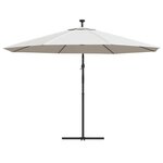 vidaXL Parasol de jardin en porte-à-feux et lumières LED mât en métal