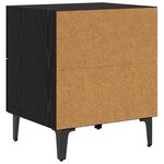 vidaXL Armoire de lit avec tiroir 2 Pièces Chêne noir 40 x 35 x 47 5 cm