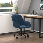 vidaXL Chaise pivotante de bureau Bleu Velours