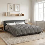 vidaXL Duvet d'hiver Matelassé Gris clair 240 x 260 cm Microfibre