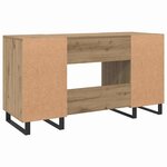 vidaXL Bureau chêne artisanal 140 x 50 x 75 cm Bois d'ingénierie