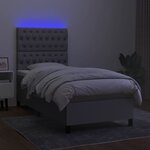 vidaXL Sommier à lattes de lit avec matelas et LED Gris clair 80x200cm