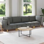 vidaXL Canapé modulaire avec rangement 4 Pièces Gris foncé Tissu