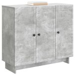 vidaXL Buffet Gris béton 89 x 34 5 x 80 cm Bois d'ingénierie