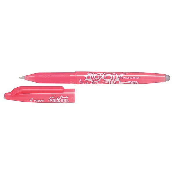 Stylo roller encre gel effaçable FRIXION BALL 07 pointe moyenne rose corail PILOT