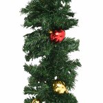 vidaXL Guirlandes de Noël avec boules 4 Pièces Vert 270 cm PVC