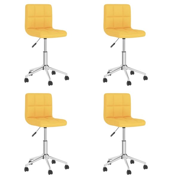 vidaXL Chaises pivotantes à manger lot de 4 jaune moutarde tissu