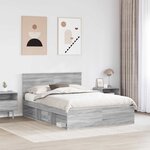 vidaXL Cadre de lit Gris Sonoma 140 x 200 cm Bois d'ingénierie