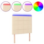 vidaXL Tête de lit à LED Crème 90x5x118/128 cm Tissu