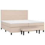 vidaXL Sommier à lattes de lit avec matelas Cappuccino 200x200 cm