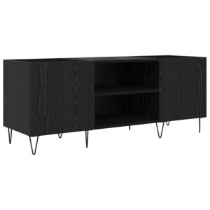 vidaXL Meuble à vinyles avec étagère Chêne noir 121 x 38 x 48 cm