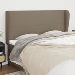 vidaXL Tête de lit avec oreilles Taupe 203x23x118/128 cm Tissu