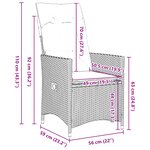 Ensemble de Salle à Manger de Jardin 9 Pièces avec Coussins en Rattan Poly