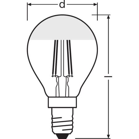 Osram ampoule led sphérique clair filament mirror or 4w=37 e14 chaud