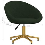 Vidaxl chaise de salle à manger vert foncé velours