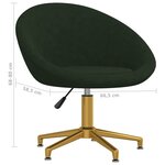 vidaXL Chaise de salle à manger Vert foncé Velours