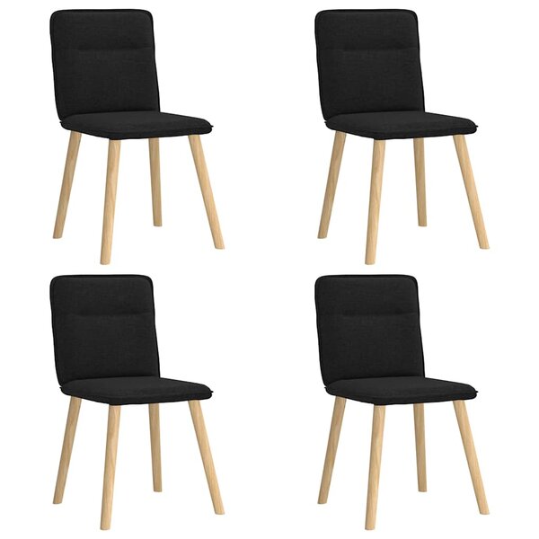 vidaXL Chaises à manger lot de 4 noir tissu