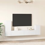 vidaXL Ensemble de meubles TV 4 Pièces Blanc Bois d'ingénierie
