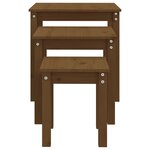 vidaXL Tables gigognes 3 Pièces Marron miel Bois de pin massif